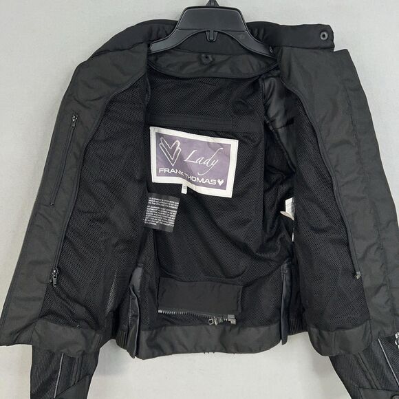 Frank Thomas Motorcycle Jacket Womens Medium Black Mesh CE Armor Waterproof - Picture 10 of 16